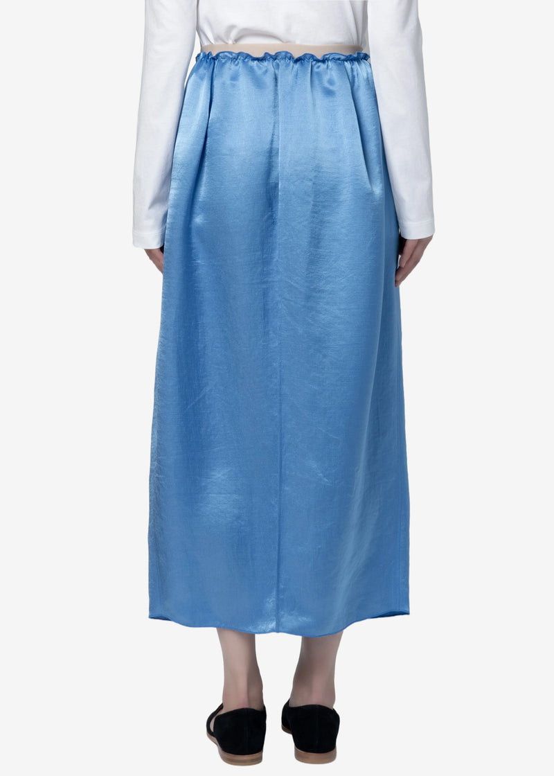 VIYON Satin Wash Skirt in Blue