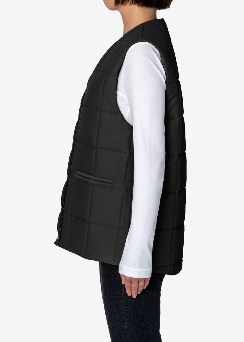 Grosgrain Quilted Liner Vest in Black