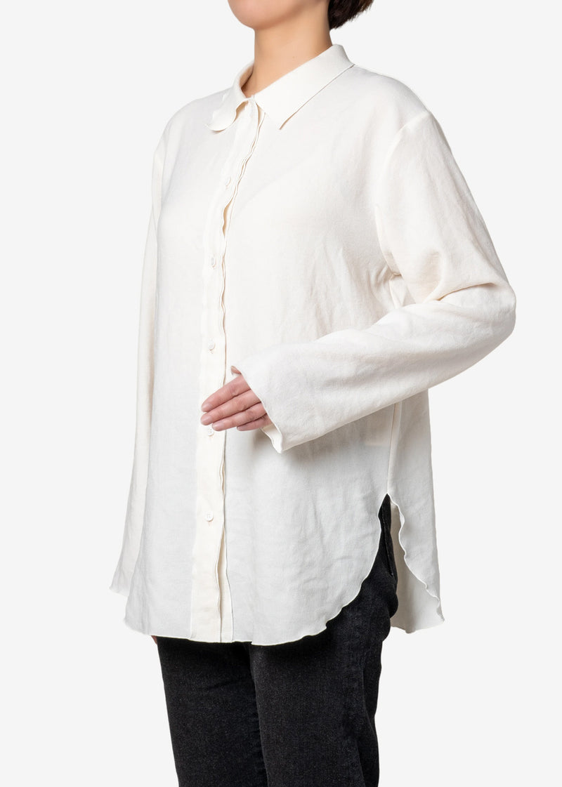 Drape Georgette Shirt in Off White