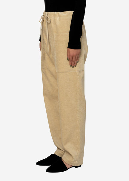 Cotton Linen Corduroy Pants in Beige – Greed International