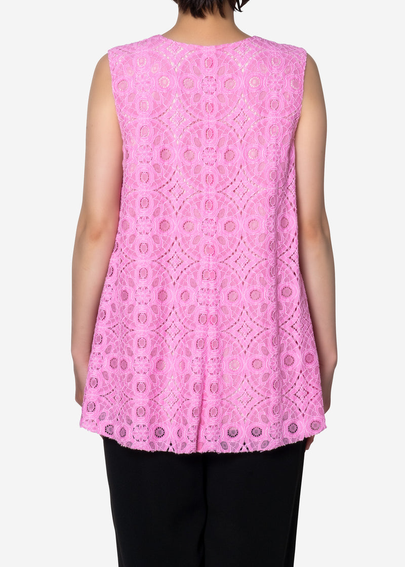 Scallop Lace Sleeveless in Pink