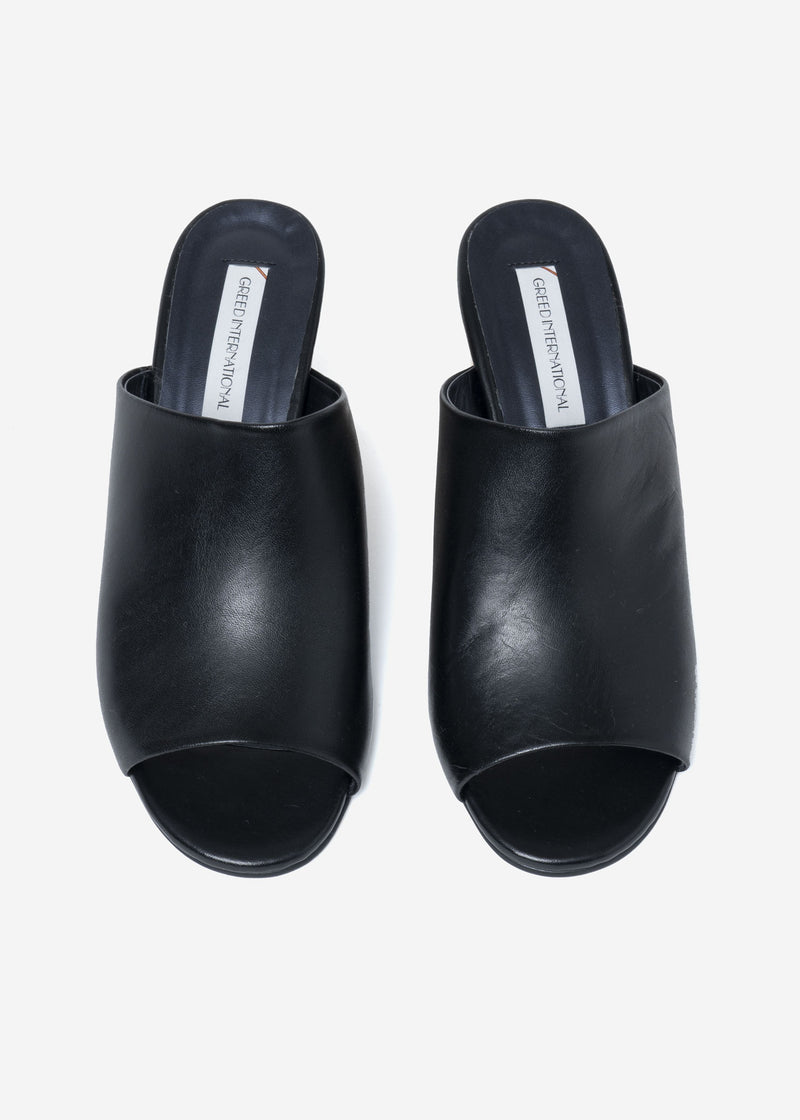 Chunky Heel Sandals in Black