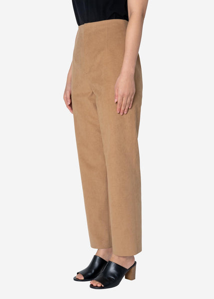 Soft Suede Pants in Beige