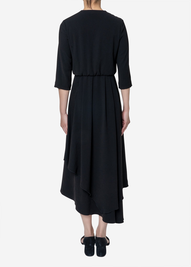Double Cloth Dress in Black