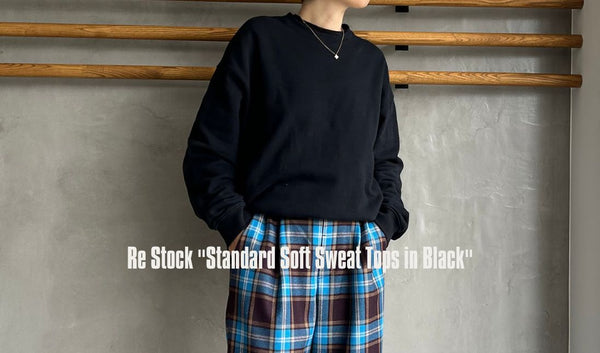 Re Stock "Standard Soft Sweat Tops in Black"