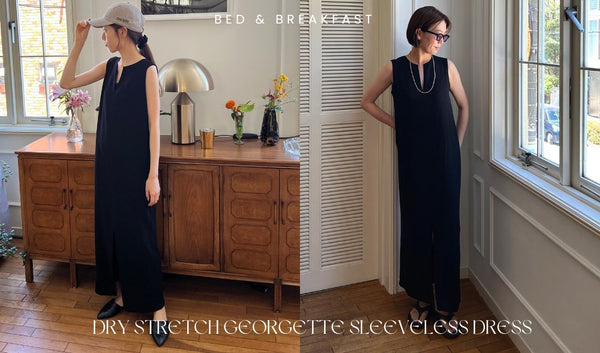 Back in Stock"Dry Stretch Georgette Sleeveless Dress"