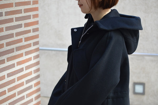 Reversible Charm Wool Hooded Coat
