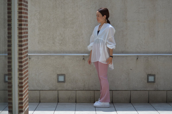 ”Summer Rib Flare Pants in Pink”