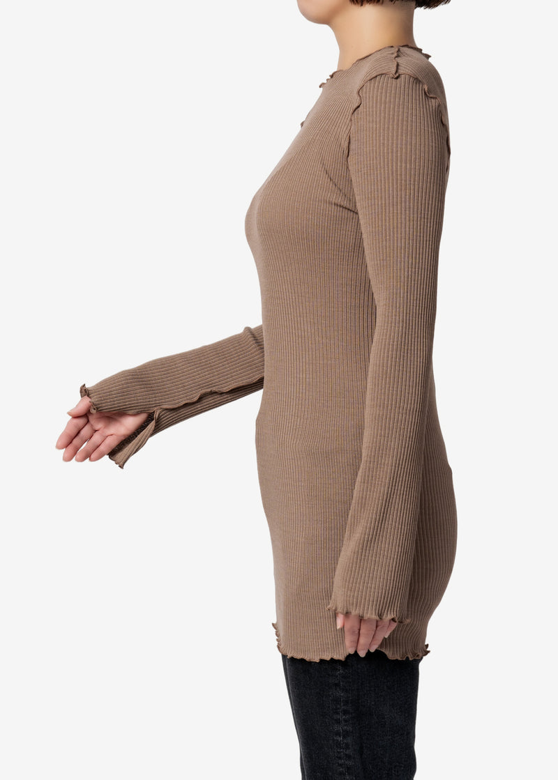 Cosmorama Wool TOTAN Mini Dress in Brown