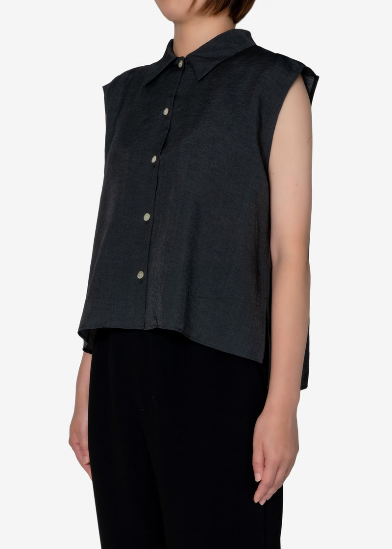 NALYA Silk Lyocell Sleeveless in Black