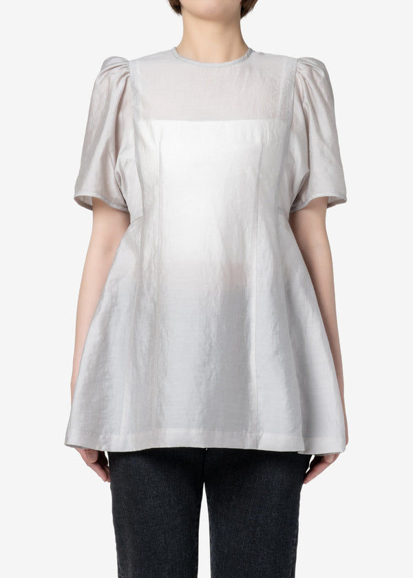 Recycled Cool Washer Puff Blouse in Gray