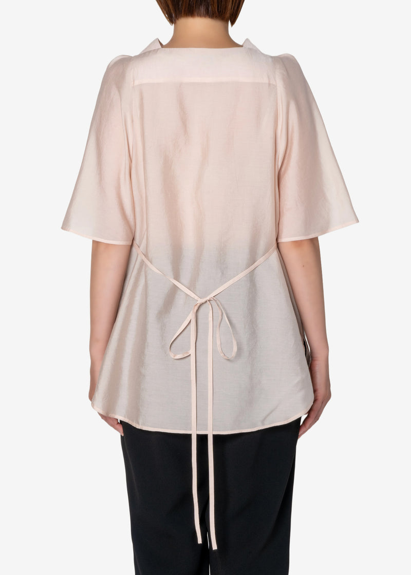 NALYA Silk Lyocell Tack Blouse in Pink