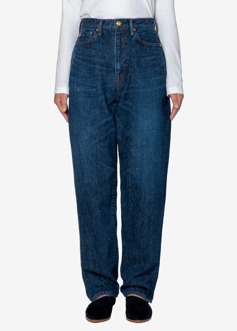 Silk Nep Cotton Cocoon Fit Denim in Indigo