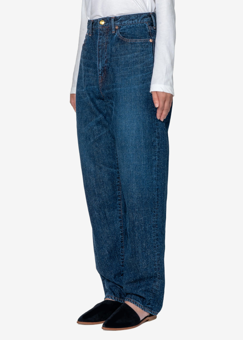 Silk Nep Cotton Cocoon Fit Denim in Indigo