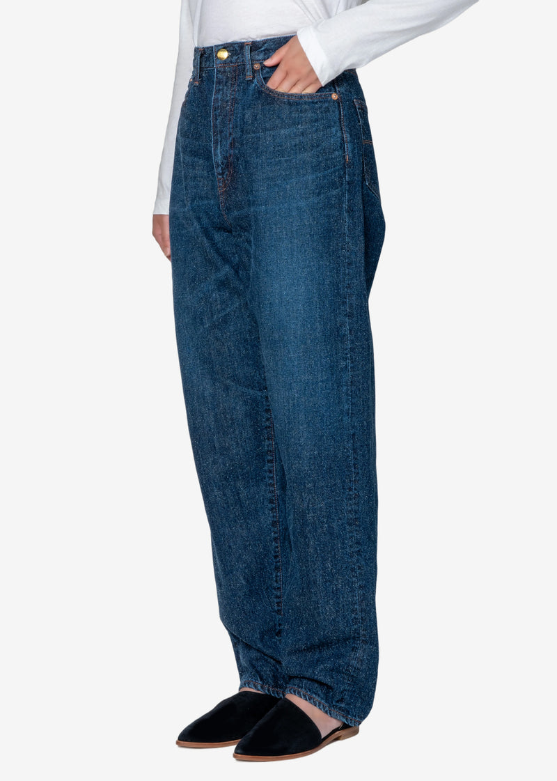 Silk Nep Cotton Cocoon Fit Denim in Indigo