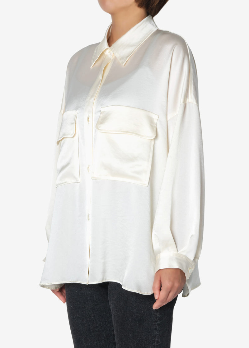 Satin LRM Shirts in Off White