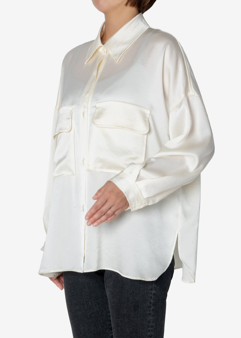 Satin LRM Shirts in Off White