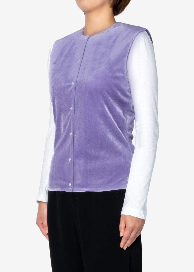 Chantique Velour Vest in Purple