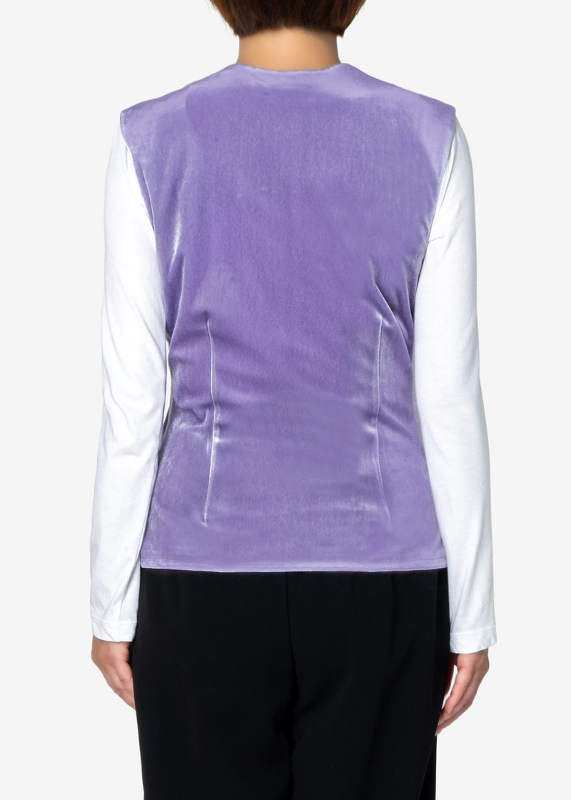 Chantique Velour Vest in Purple