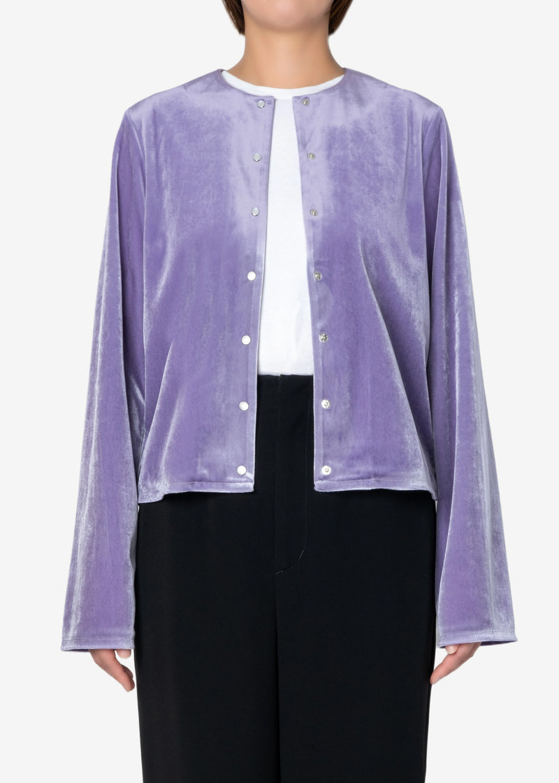 Chantique Velour Cardigan in Purple