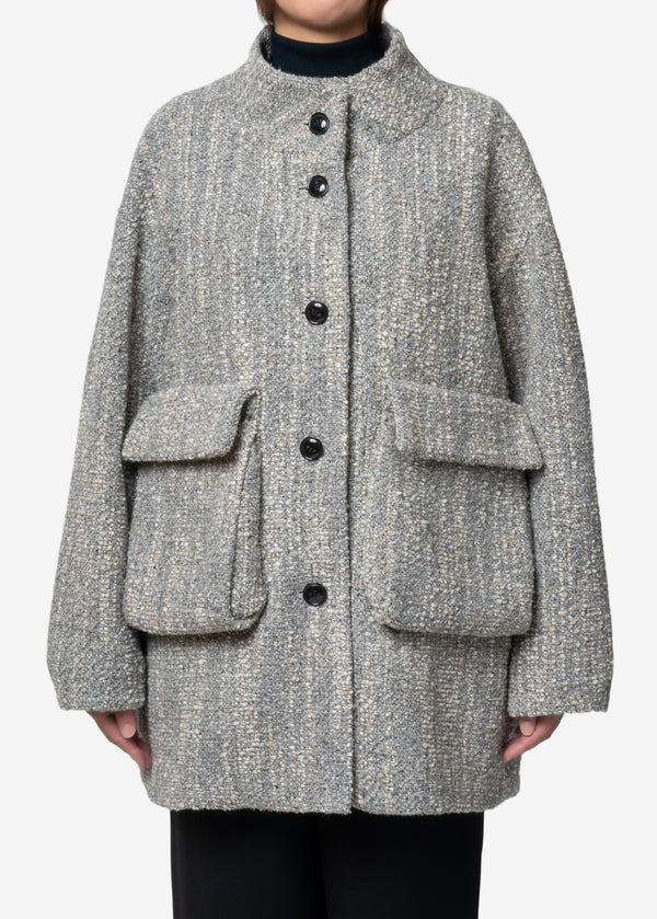 CAVALLINE Loop Wool Coat in Gray