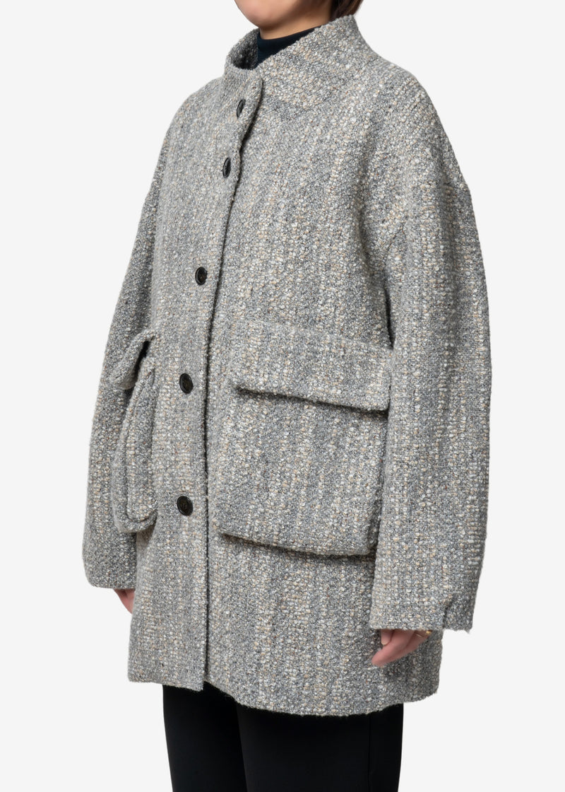 CAVALLINE Loop Wool Coat in Gray