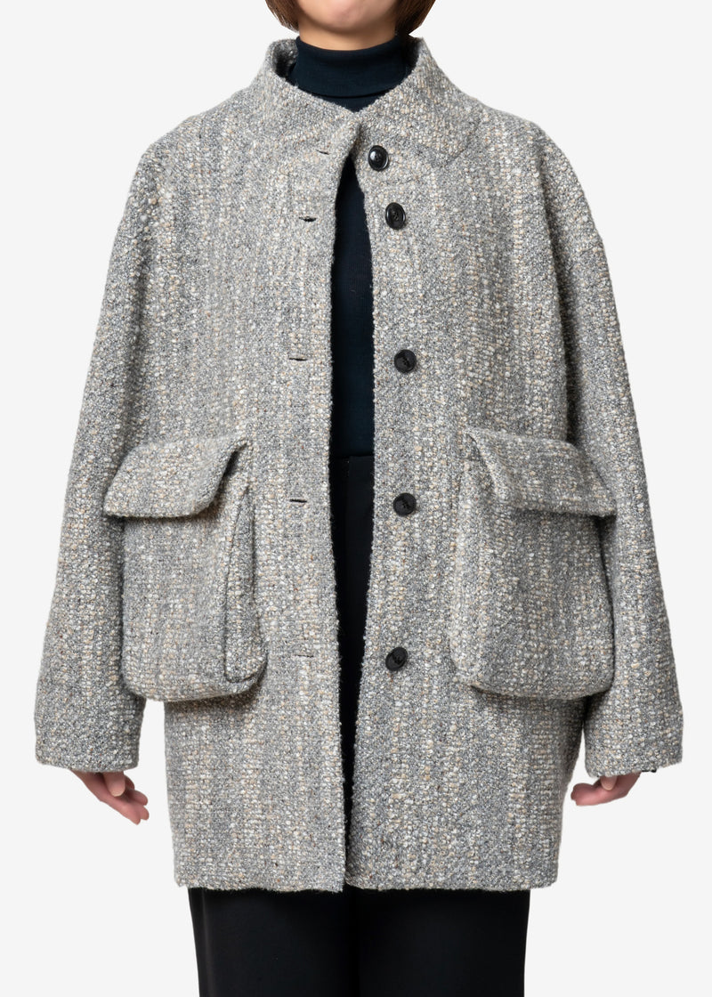 CAVALLINE Loop Wool Coat in Gray