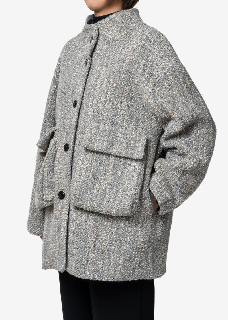 CAVALLINE Loop Wool Coat in Gray