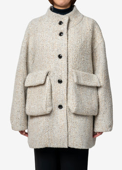 CAVALLINE Loop Wool Coat in Beige