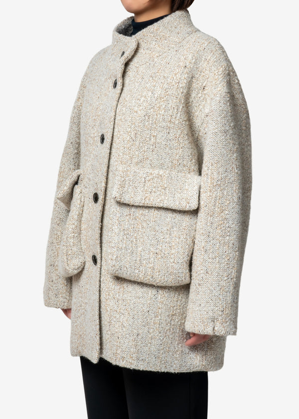 CAVALLINE Loop Wool Coat in Beige