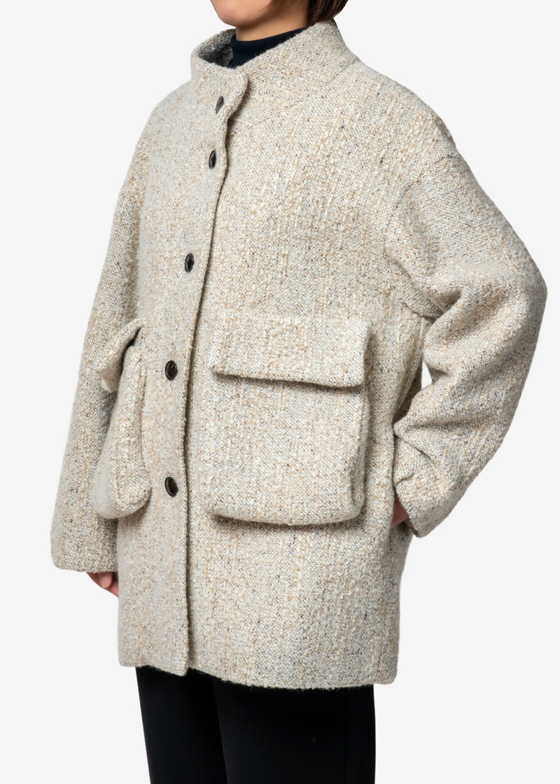 CAVALLINE Loop Wool Coat in Beige