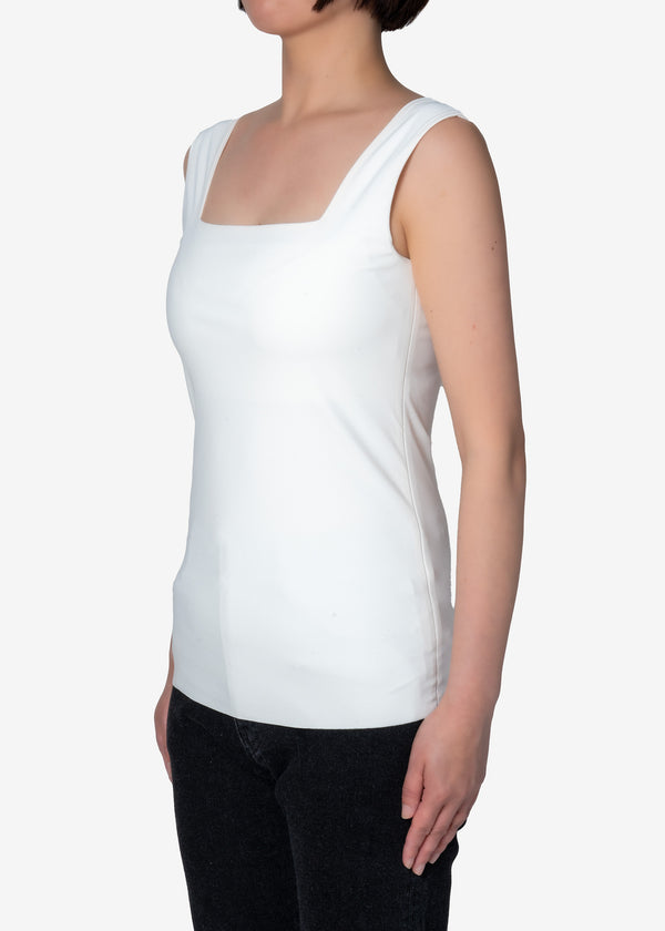 Stretch Fit Base Square Top in Off White