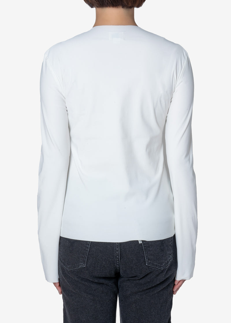 Stretch Fit Base Long Sleeve Tee in Off White