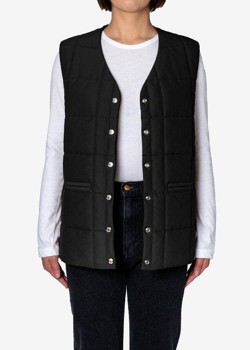 Grosgrain Quilted Liner Vest in Black – Greed International ...