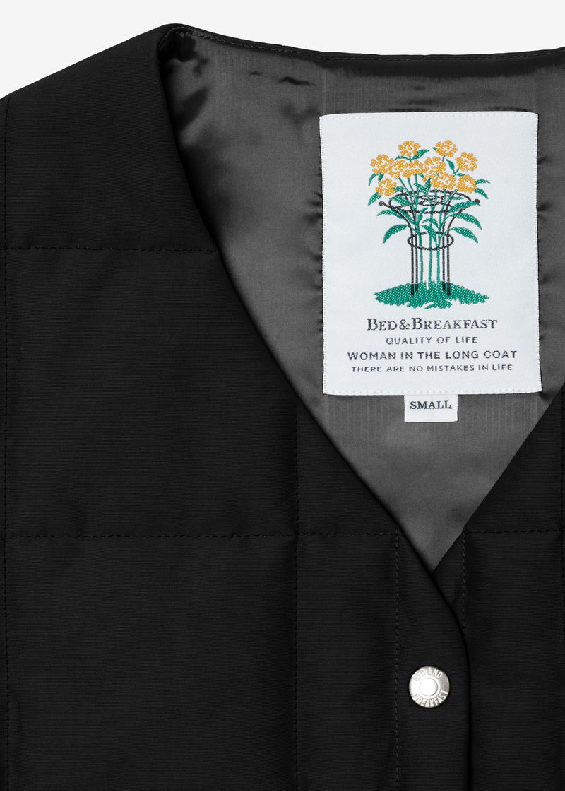 Grosgrain Quilted Liner Vest in Black
