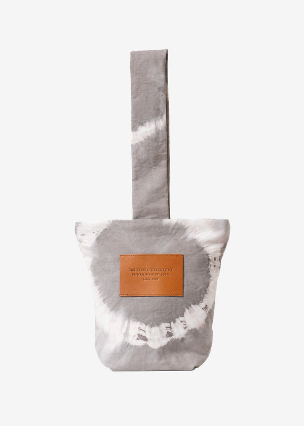 Chestnut Tie-dye One Handle Tote Bag in White Base