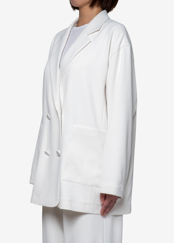 Stretch Relax 2way Cloth Jacket in Off White