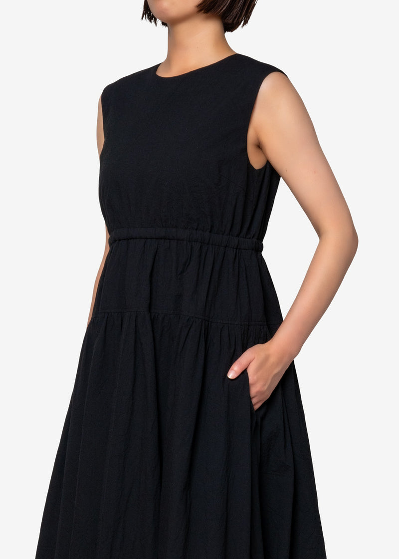 Cordlane Natural Sun-dried Wash Dress in Black