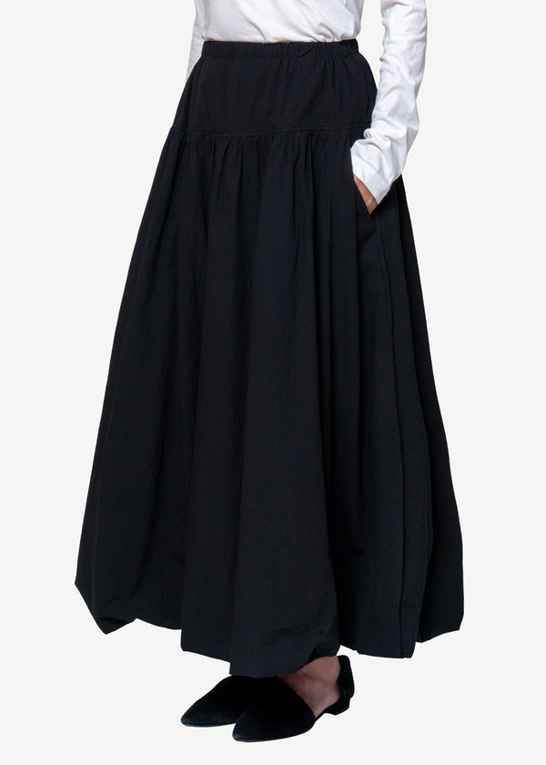 Cordlane Natural Sun-dried Wash Skirt in Black