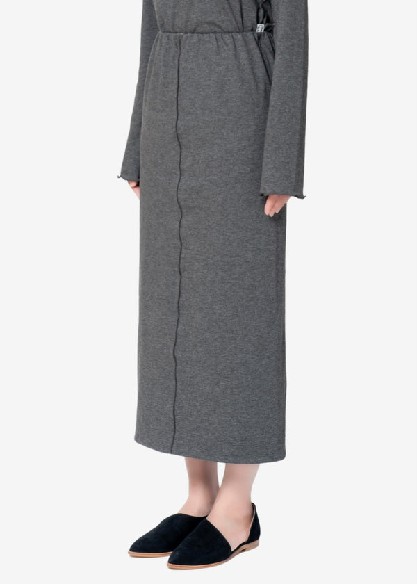 Yak Cotton Jersey Reversible Skirt in Gray