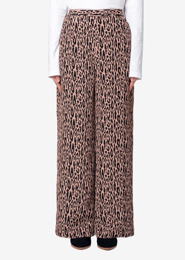 Leopard Jacquard Flare Pants in Other