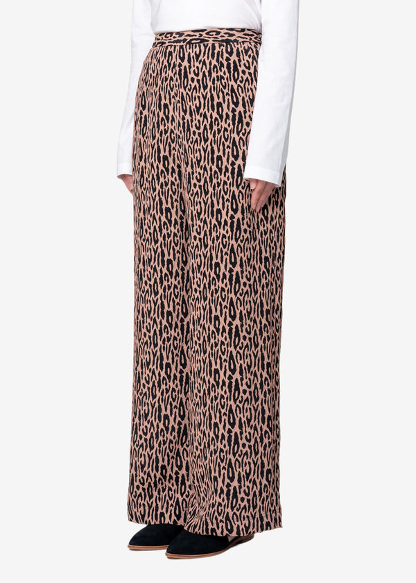 Leopard Jacquard Flare Pants in Other