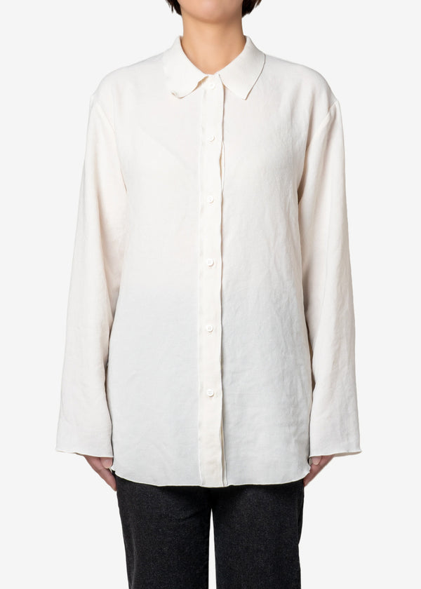 Drape Georgette Shirt in Off White