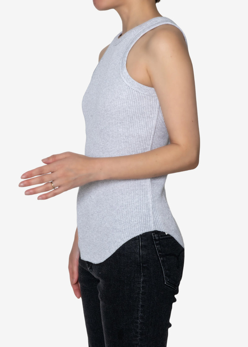 Cotton Waffle Tank Top in LtGray