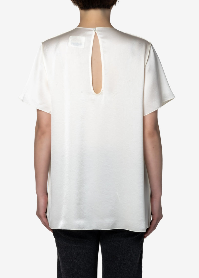 Satin LRM Long Tee in Off White