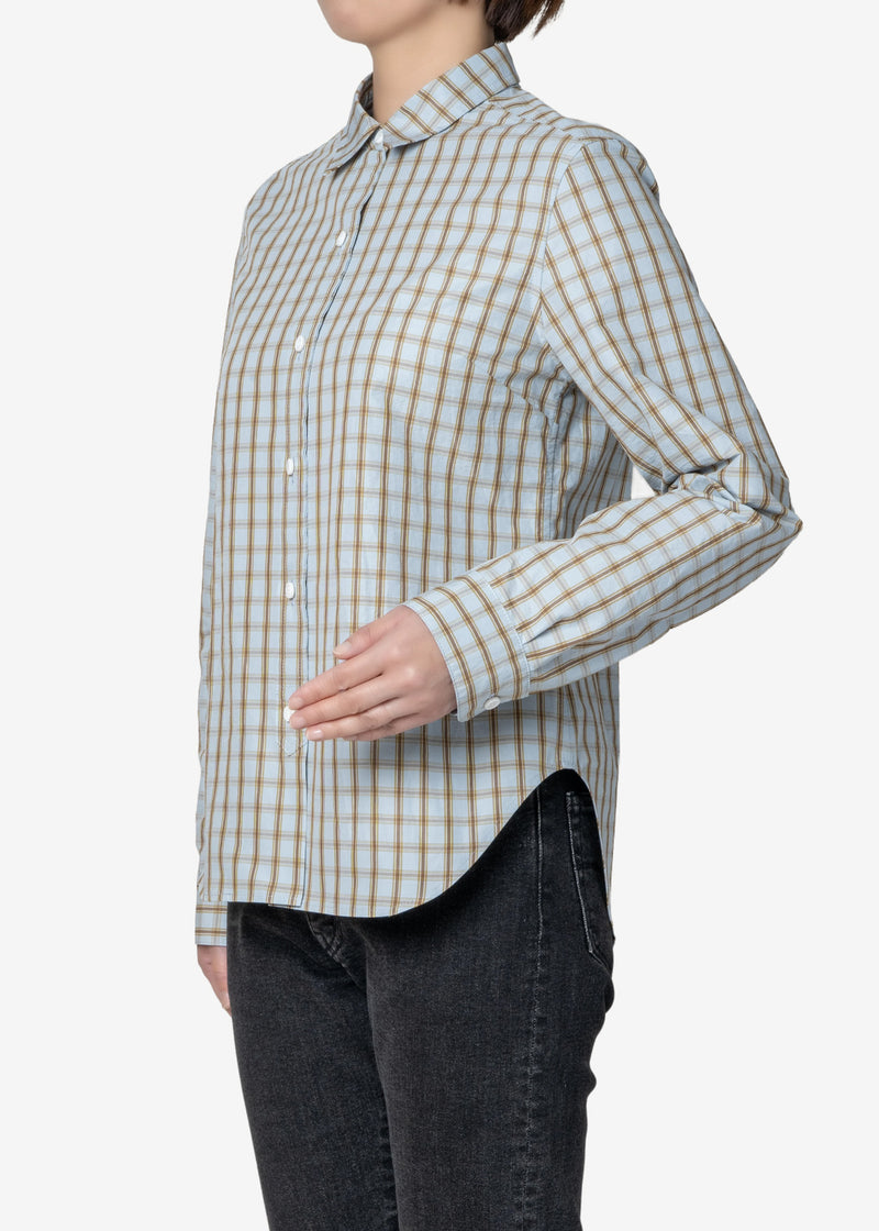 Typewriter Wash Check Shirts in LtBlue