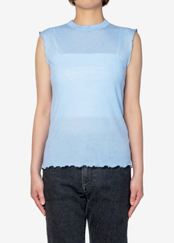 Tencel Solo Rib Sleeveless in Blue