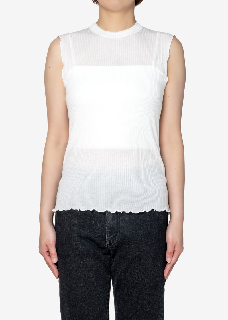 Tencel Solo Rib Sleeveless in Off White