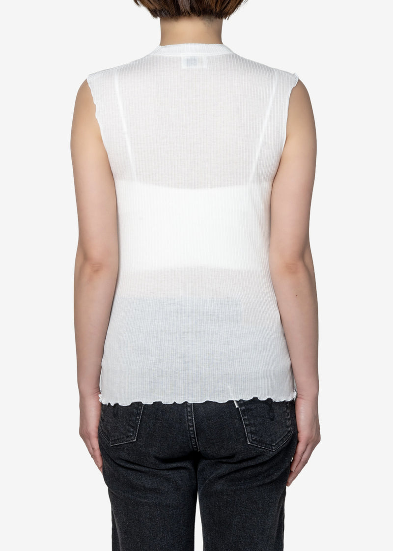 Tencel Solo Rib Sleeveless in Off White