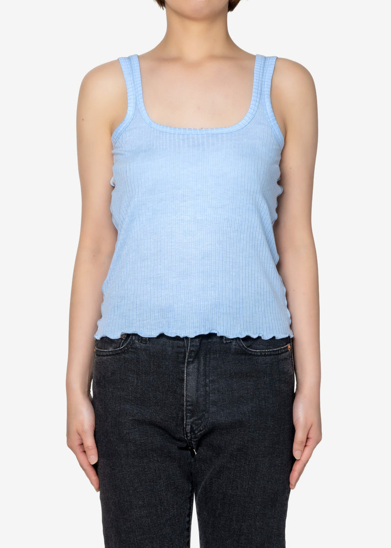 Tencel Solo Rib Tank Top in Blue